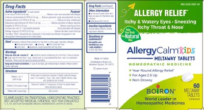 AllergyCalm Kids 60 Tabs Box ETU.1GAW 01.2022.jpg label - AllergyCalm Kids 60 Tabs Box ETU.1GAW 01.2022